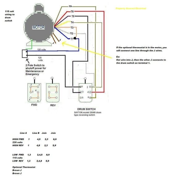 115 230 Volt Motor Wiring Diagram Image