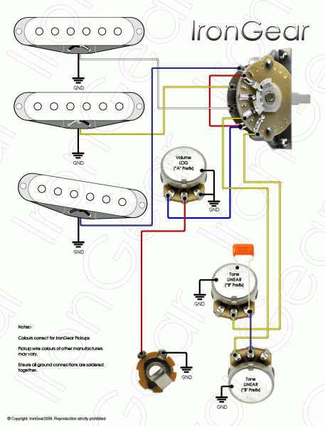 Stratocaster 3 Position Switch Wiring Diagrams