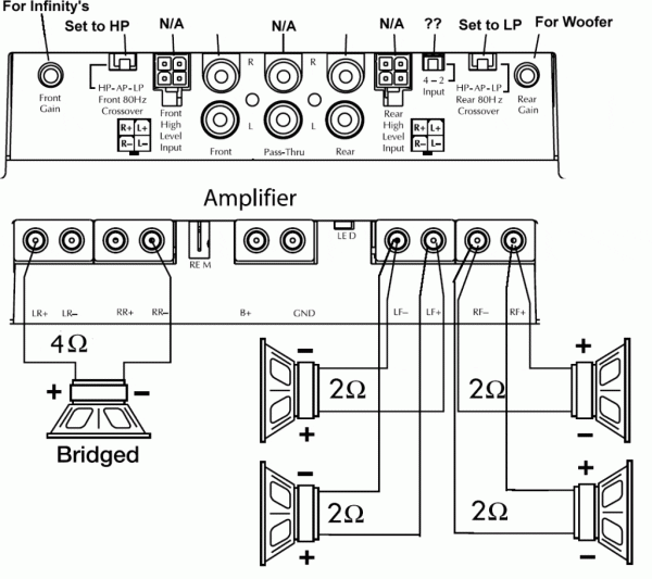 Bridged Mechanical Speaker Egineering 4 Channel Amp Wiring Diagram