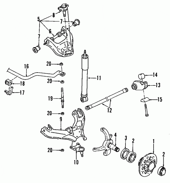 1999 Isuzu Trooper Suspension Parts Stabilizer Bar & Components