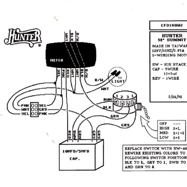 Hunter Fan Switch Wiring Diagram