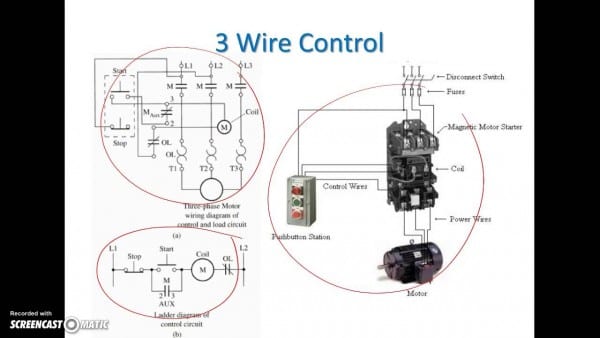 Ladder Diagram Basics  3 (2 Wire & 3 Wire Motor Control Circuit