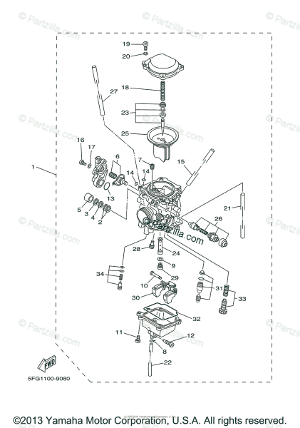 Yamaha Motorcycle 2003 Oem Parts Diagram For Carburetor