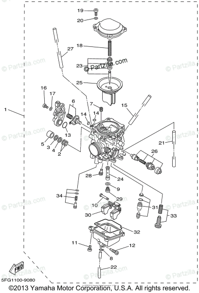 Yamaha Motorcycle 2002 Oem Parts Diagram For Carburetor