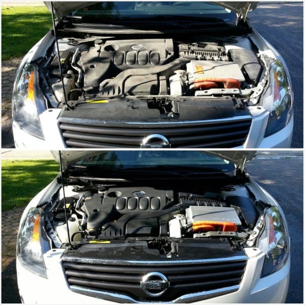2009 Nissan Altima Hybrid Engine Bay Detail Service Before And