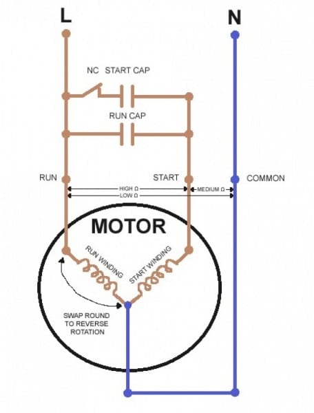 Single Phase Capacitor Start Run Motor Wiring Diagram Techrush Me