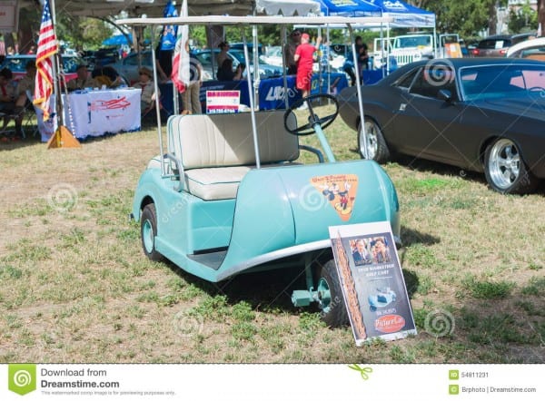 Walt Disney Marketeer Golf Cart On Display Editorial Photo