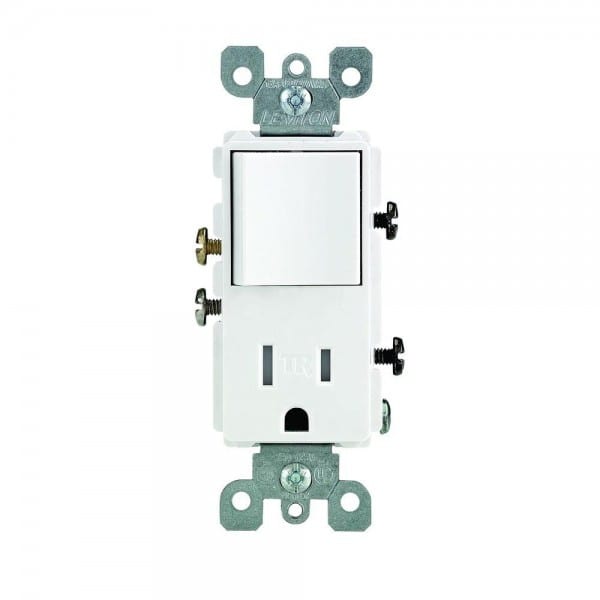 Leviton Decora 15 Amp Tamper Resistant Combo Switch And Outlet