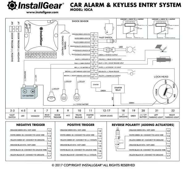 Wiring Diagram Keyless Entry Com Installgear Car Alarm Security