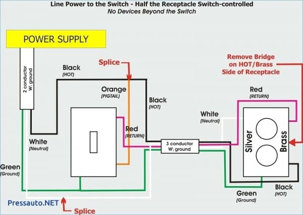 Wiring Diagram Split Receptacle Way Switch Duplex For Alluring 3