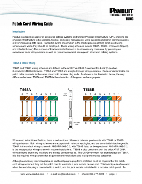 Patch Cord Wiring Guide