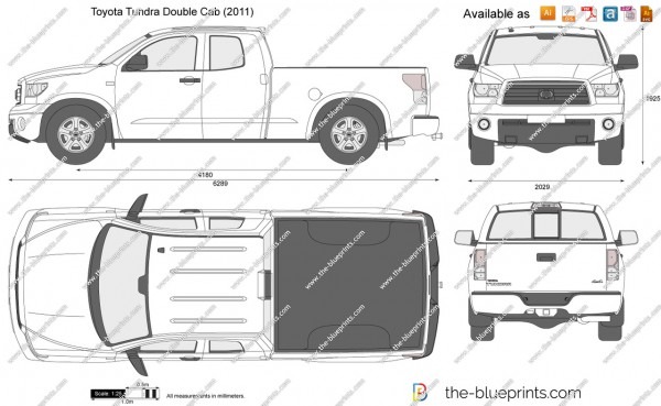 Toyota Tundra Double Cab Vector Drawing