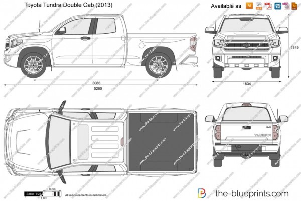 Toyota Tundra Double Cab Vector Drawing