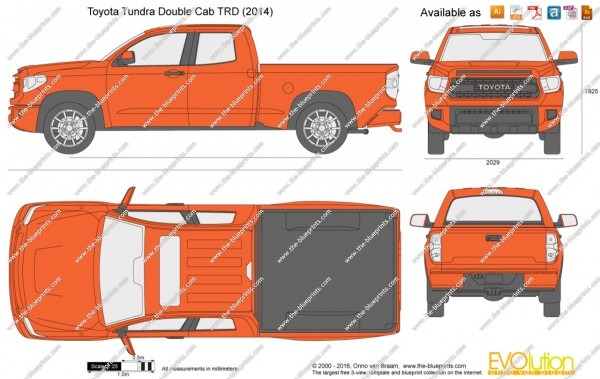 Toyota Tundra Double Cab Trd Vector Drawing