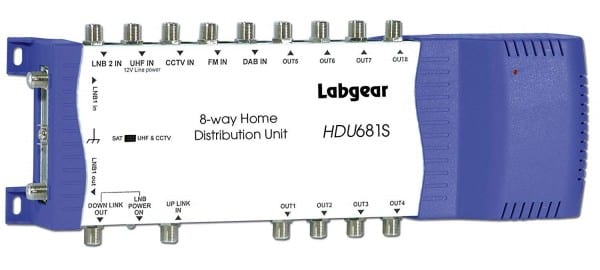 Labgear Hdu681 Home 8 Way Distribution Unit With 2 Lnb Inputs