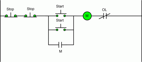 One Line Diagram 3 Wire Start Stop Station