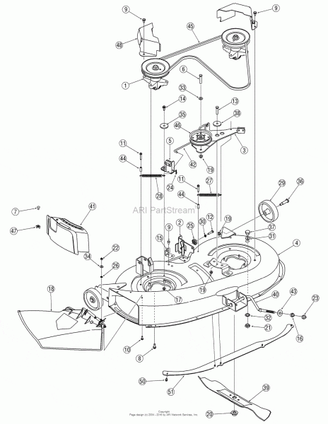 Mtd 13am762f765 (2007) Parts Diagram For Deck Assembly 38 Inch