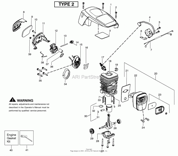 Poulan P3416 Gas Saw Type 2 Parts Diagrams