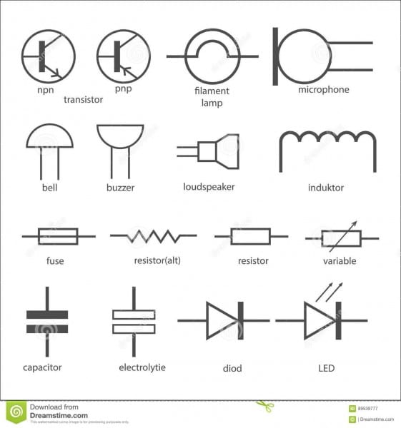 Electric Circuit Symbols  Stock Vector  Image Of Electric 89539777
