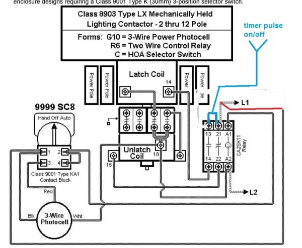 Lighting Contactor Wiring Diagram With Photocell At On