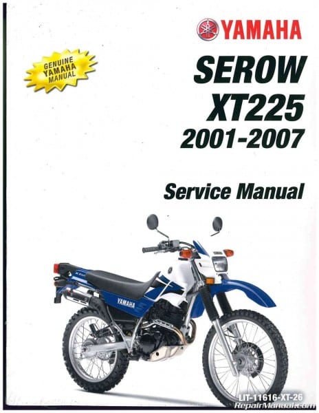 2001 â 2007 Yamaha Xt225 Serow Motorcycle Service Manual
