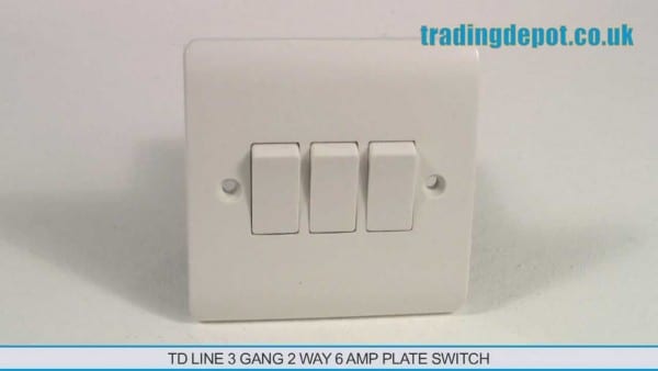 Trading Depot  Td Line 3 Gang 2 Way 6 Amp Plate Switch Part No