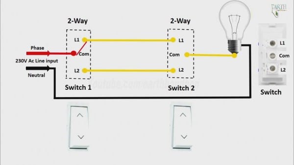2 Way Light Switch Diagram In Engilsh