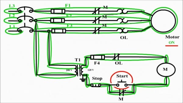 Motor Control Circuit Diagram   Start Stop 3 Wire Control