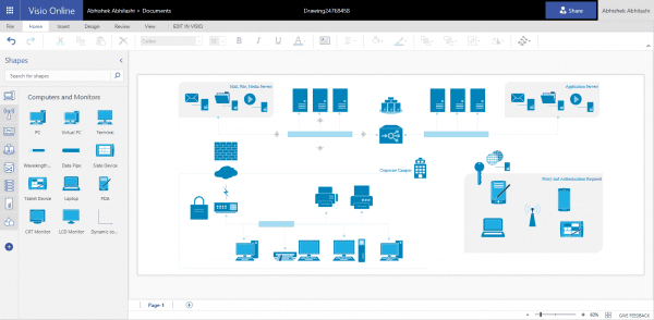 Extend Diagramming To It With Network Diagrams In Visio Online