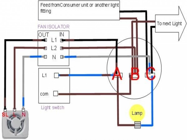 Shower Isolator Switch Wiring Diagram For Ceiling Fan With Light