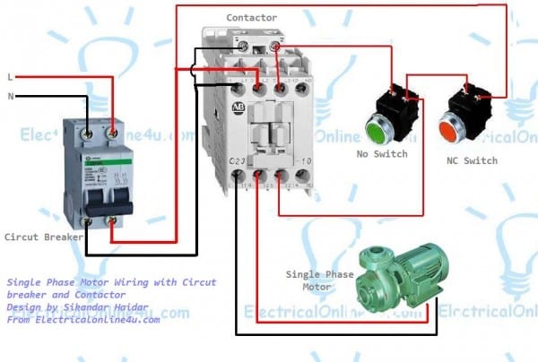 Single Wiring With Diagram Timer Phase Contactor