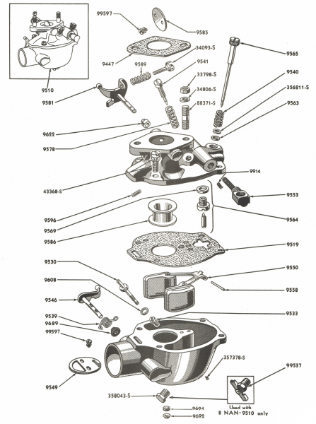 Carburetor Parts For Ford 9n & 2n Tractors (1939