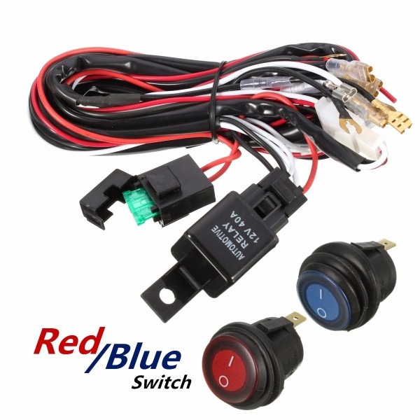 40a Led Work Light Bar Wiring Harness Kit Fuse Relay Switch For