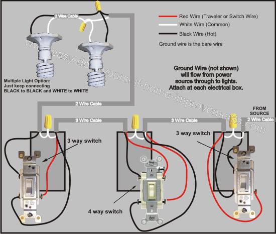 4 Wire Switch Light Wiring Diagram D Common