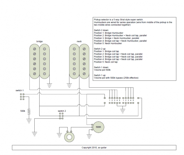 5 Way Guitar Wiring Diagram Two Humbuckers