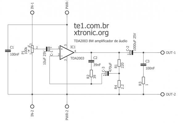 Tda2003 Esq 700x465 Power Amplifier Ic Circuits Automotive Audio