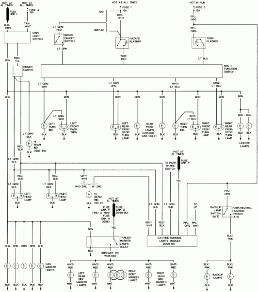 1989 Ford F 150 Headlight Switch Wiring Diagram