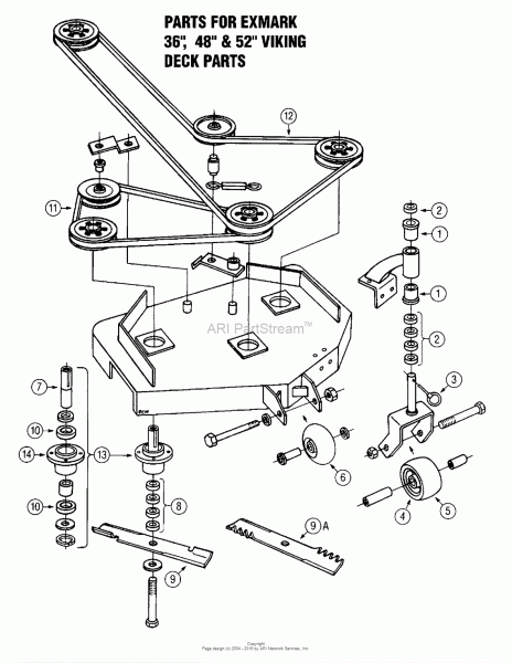 Oregon Exmark Parts Diagram For Exmark 36 , 48 , 52  Viking Deck Parts