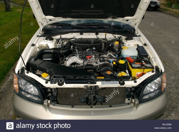 Engine Of A 2001 Subaru Outback Wagon Stock Photo  15014275