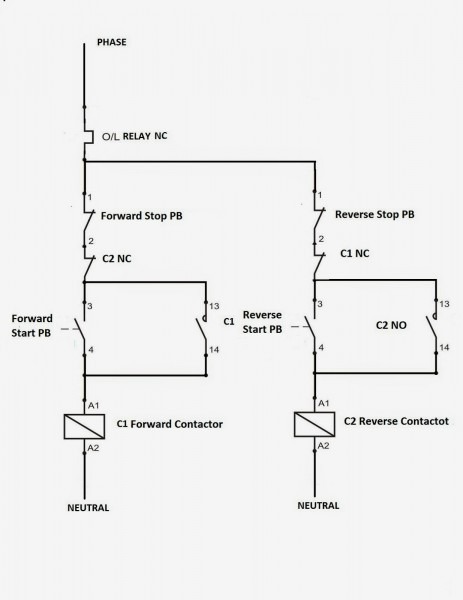 Electrical Wiring Diagram Forward Reverse Motor Control And Power