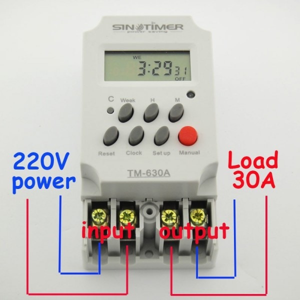 30amp 220v Mini Timer Switch 7 Days Programmable Time Relay Free