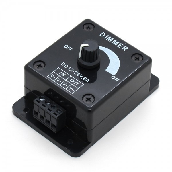 10 X Black Led Dimmer Switch Dc 12v 24v 8a Adjustable Brightness