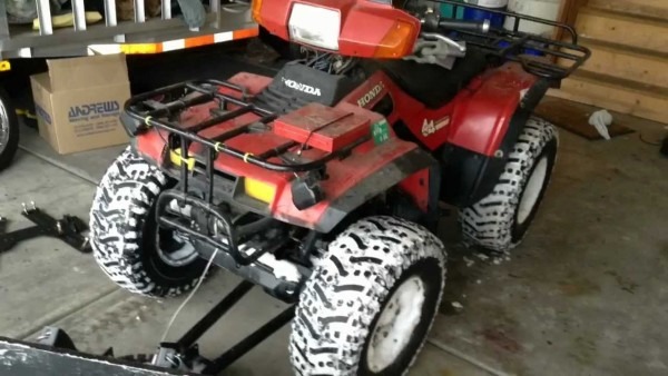1986 Honda Fourtrax 4 X 4 With 48 Inch Cycle Country Plow