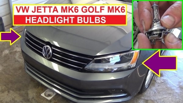 How To Remove And Replace Headlight Bulb On Vw Jetta Mk6 Vw Golf