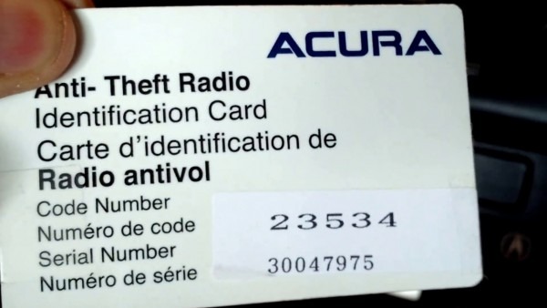 2003 Acura Radio Reset
