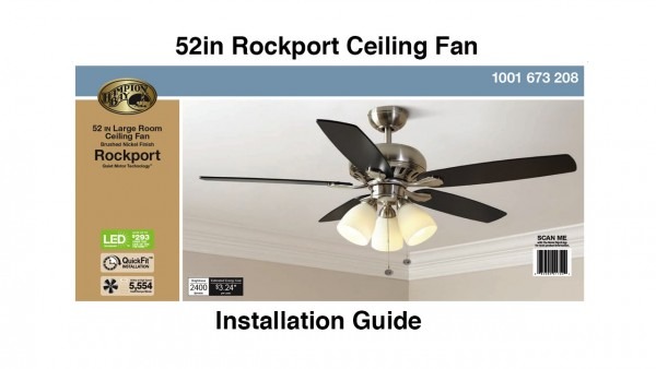 How To Install The Hampton Bay 52  Rockport Ceiling Fan