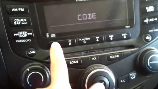 2004 Honda Accord, Radio Code Locked