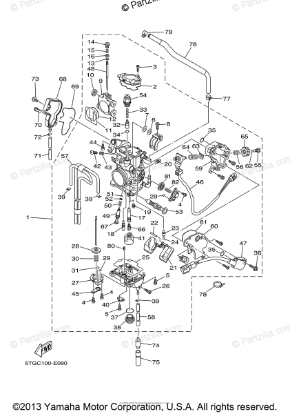 Yamaha Atv 2006 Oem Parts Diagram For Carburetor