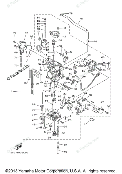Yamaha Atv 2005 Oem Parts Diagram For Carburetor
