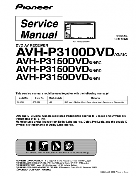 Pioneer Avh P3100dvd Manual
